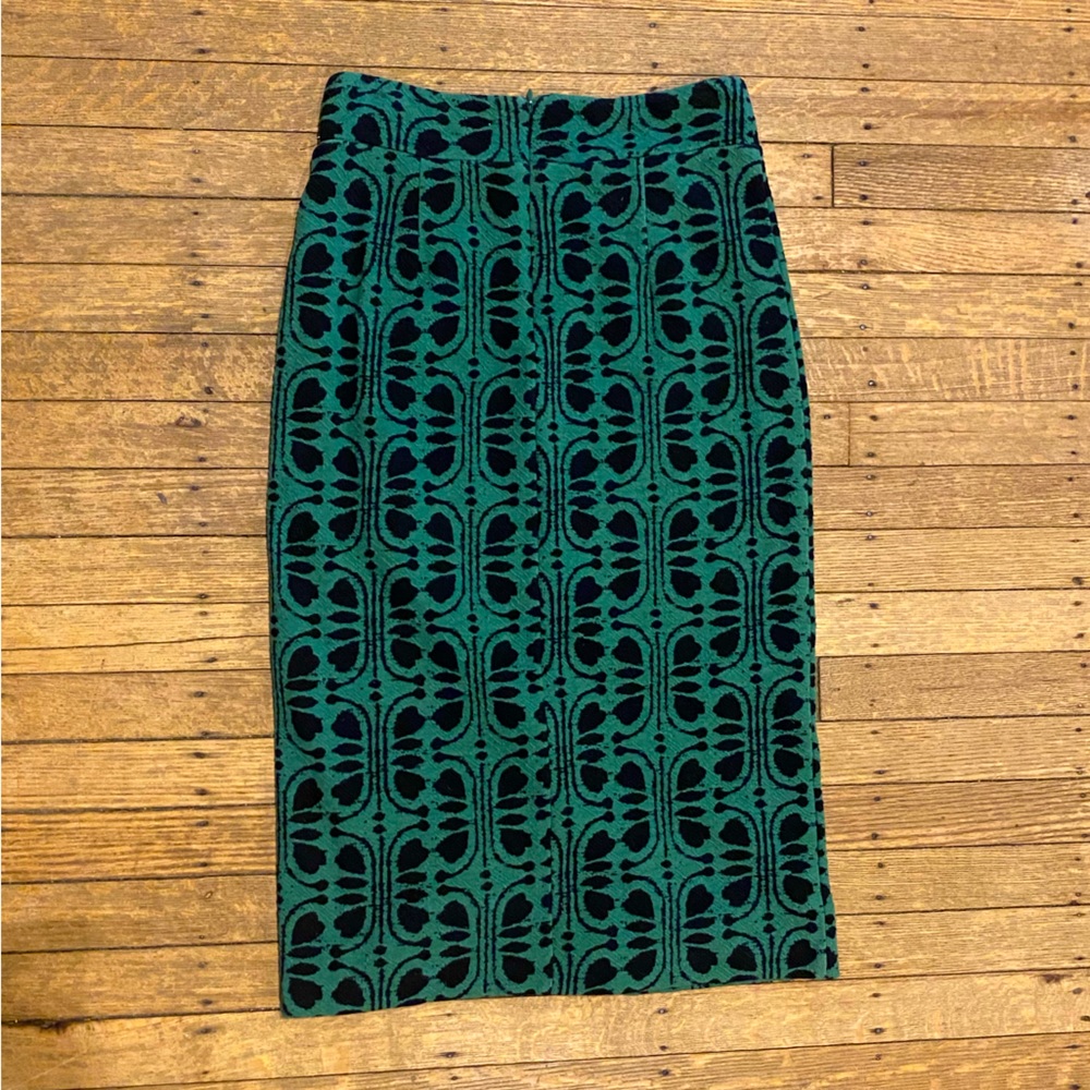 Maeve (Anthropologie) Green and Black Pencil Skirt Size Small, jersey material